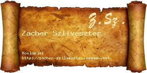 Zacher Szilveszter névjegykártya
